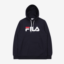 Fila Linear Logo - Naisten Hoodie - Laivastonsininen | FI-72357